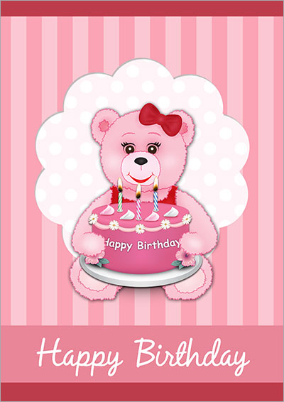 Pink Teddy & Cake Birthday 006