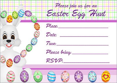 Bunny Juggle Egg Hunt Invitation 005